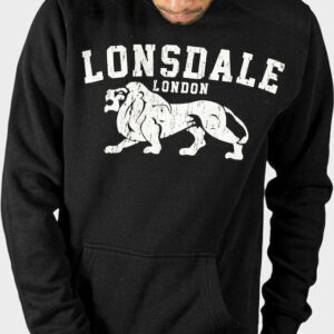 Lonsdale Kersbrook Slimfit Χωρίς Κουκούλα - Black